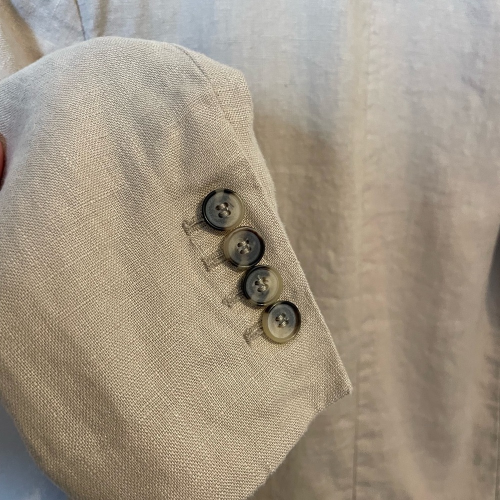 Zara Beige Linen Women's Blazer Small - Picture 7 of 9